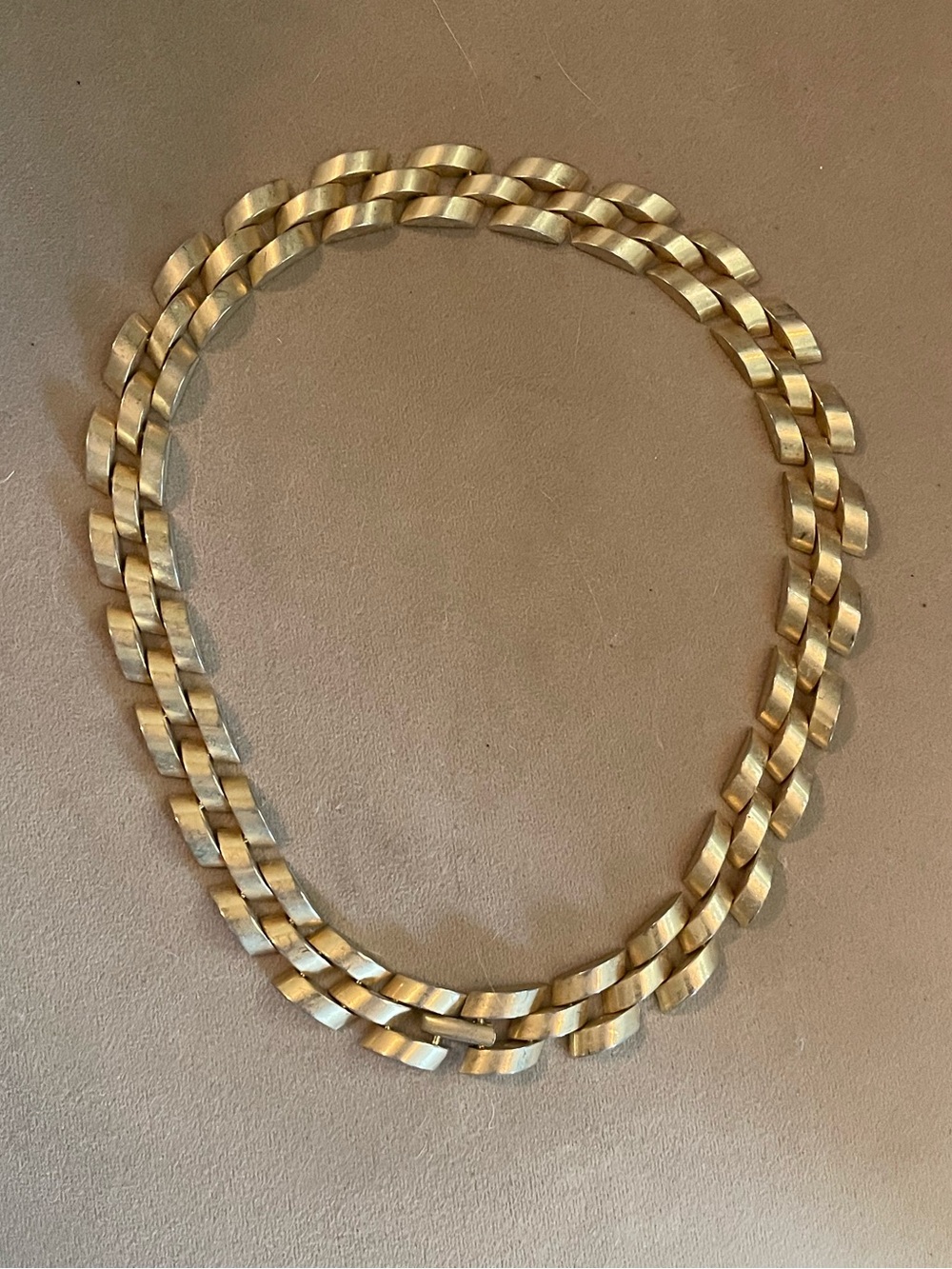 Vintage 60s 70s MCM Gold-Tone Chunky Link Chain Necklace chocker 17”